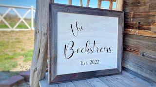 Handcrafted Custom Sign w/ Rustic Frame from Reclaimed Fence Pickets | DIY Wedding Gift