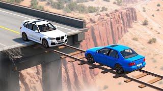 Car vs Train Track Bridge Challenge in BeamNG Drive!