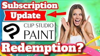 Clip Studio Paint 2.0 subscription update redemption?