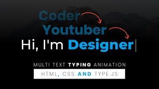 Multi Text Typing Animation using Html CSS And Type.JS | WebKitCoding