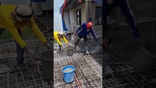 Second floor slab concrete pouring  #construction  #design