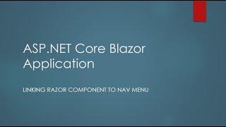 Blazor Application - How to link Razor component to Navigation Menu Item