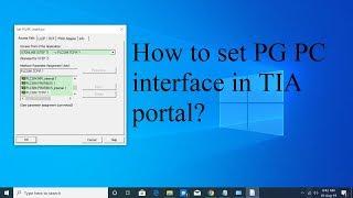 How to set PG/PC interface in TIA portal