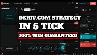 Deriv.Com Strategy in 5 Second - $50 to $1000 - 100% Win Guaranteed