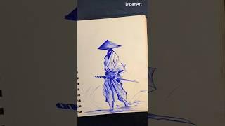 Pen work  The samurai quick sketch #art #animedrawing #samurai