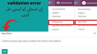 How solve validation Error in odoo