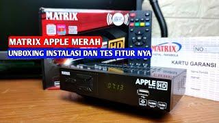 STB DVB T2 MATRIX APPLE MERAH + cara pasang set top box matrix apple ke tv