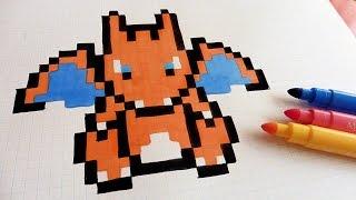 Handmade Pixel Art - How To Draw Charizard #pixelart