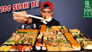 PERTAMA KALI MAKAN 100 SUSHI TEI PAKE SAOS SAMYANG!