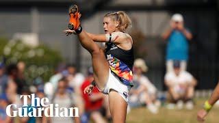 Tayla Harris hits out at social media 'animals' for 'sexual abuse' of AFLW star's photo