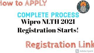 Wipro nlth registration 2021 | How to apply | Registration Link | Step by Step process