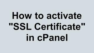 How to activate SSL Certificate in cPanel - Razorhost