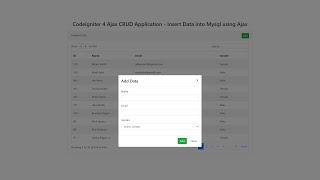 Ajax CRUD in Codeigniter 4 with DataTables - Insert Data