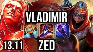 VLAD vs ZED (MID) | 7 solo kills, 400+ games | KR Master | 13.11