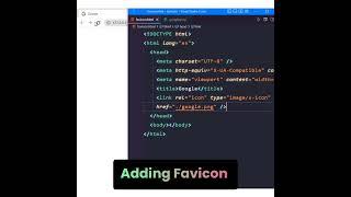 Add Favicon in Your Website Using Html | #shorts