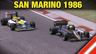 F1 1986 Battle at the San Marino Grand Prix in Imola in Assetto Corsa VR.