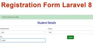 Registration Form Laravel 8
