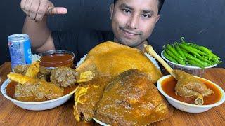 EATING MUTTON CURRY ,MUTTON FULL BOTI CURRY ,FISH CURRY & CHILLI | MUTTON CURRY EATING CHALLENGE