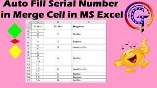 How To Auto Fill Number Series In Merged Cells in MS Excel