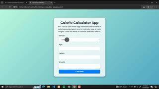 Calorie Calculator App Using HTML, CSS and JavaScript with Source Code