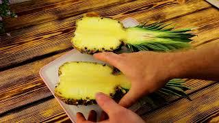 Нарезка ананаса на праздничный стол быстро, красиво и просто! Как разрезать АНАНАС!  Нарезка фруктов