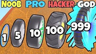 NOOB vs PRO vs HACKER vs GOD in Wheel Smash Run