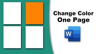 How to change background color in word on one page