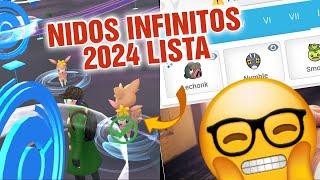Nidos  pokemon go 2024  MAYO  Y JUNIO LISTA GLOBAL COMPLETA DE NIDOS ILIMITADOS  infinitos  