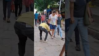 Touching feet prank  #youtubeshorts #trending