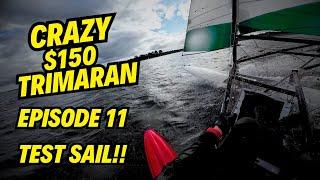 Will 5 weeks of hard work pay off? Finally getting to sail my Crazy $150 Sailing Trimaran! (EP11)