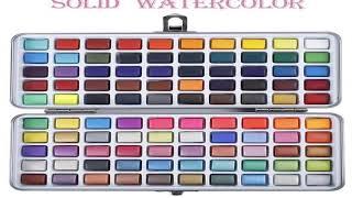 50/72/90/100 Colors Solid Watercolor Paint Set Contains Pearl Fluorescent Glitter Metallic