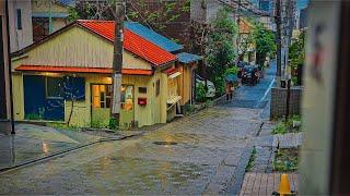 Japan - Central Tokyo Sakura Walk on a Rainy Day • 4K HDR
