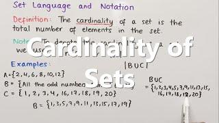 Cardinality of Sets