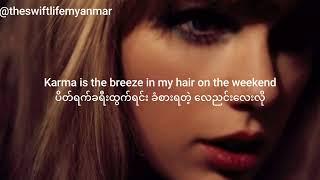 Taylor Swift - Karma (Myan sub) #karma #taylorswift #midnights