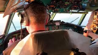 Alrosa Tupolev Tu-154M Flight Deck Landing - Irkutsk (IKT/UIII)