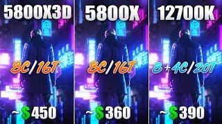 Ryzen 7 5800X3D vs Ryzen 7 5800X vs Core i7 12700K - Test in 8 Games