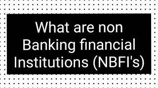 What are Non banking financial institutions (NBFI'S)