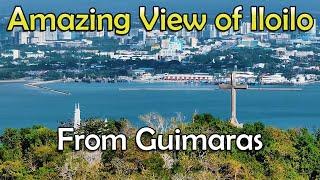 Iloilo City - Amazing view of Iloilo City from Guimaras (Balaan Bukid Cross) - Cinematic Drone Shot