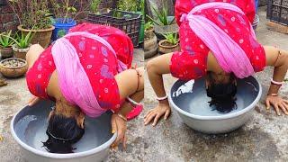 Hair dunking without seat || Puja creation 99