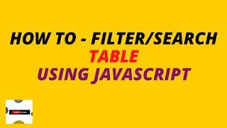 How to create a filter table with JavaScript