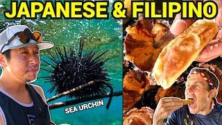 JAPANESE FILIPINO SEAFOOD FEAST! Eating Sea Urchins (Catch and Cook Philippines)