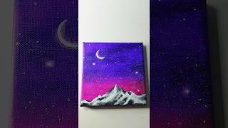 Night light | and mountain painting for beginners #acrylicpainting #painting #artshorts #painting