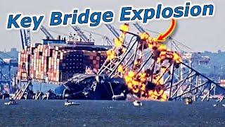 Key Bridge EXPLODED Off MV Dali Ship | Baltimore Bridge Collapse