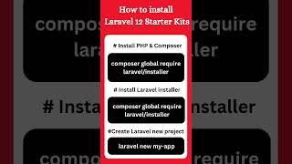 How to install Laravel 12 Starter Kits #laravel12 #straterkits #shorts #laravel