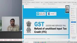 GST REFUND LIVE ONLINE FOR EXPORT OF GOODS WITHOUT PAYMENT OF TAX UNDER LUT  OR BOND - REFUND OF ITC