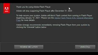 Uninstalling Adobe Flash Player