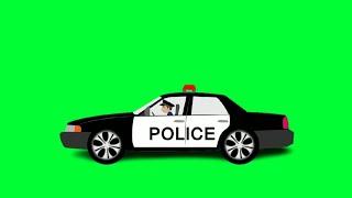 Green Screen Effects Police car With Sounds Animation HD video