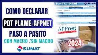 🟠 Como declarar el PDT PLAME  y AFP NET  2024 | Tutorial paso a paso SUNAT desde cero