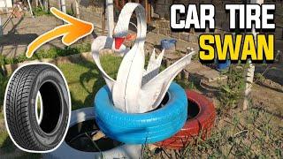 DIY Car Tire Swan 4K - # How to make Car Tire Swan █▬█ █ ▀█▀
