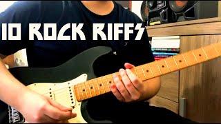 10 EASY ROCK GUITAR RIFFS FOR BEGINNERS (WITH TABS)